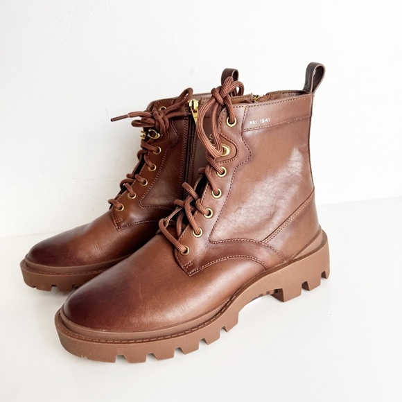 COACH Citysole Leather Boots in saddle size 40 - Picture 3 of 9